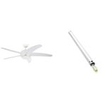 Westinghouse Lighting BENDAN Ceiling Fan, Metal, R7s, 80 W, White Finish with White Blades & Extension Down Rod, 30.5 cm - White Finish