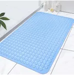 Extra Large Shower Mat, Yonala 47.2 x 31.5 Inch Non Slip Shower Mats for Inside Shower with Drain Hole and Suction Cups, Soft Trimmable TPE Anti Slip Shower Mat for Walk in Shower Stall, Heavy Mat