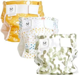 Honest Hybrid Cloth Diaper Covers with Pocket-Sling, Large (22-40 lbs), Stops Nighttime Leaks, Use with Boosties Disposable Diaper Pad or Reusable Insert, 3 Pack of Cotton Muslin Covers