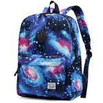 Backpack for School,VASCHY Lightweight Water Resistant Bookbag Casual Daypack for Middle School Teen Boys Girls Blue Galaxy