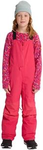Burton Kids’ Skylar 2-Layer Bib Pants – Waterproof Winter Snowboard Bib Pants – Azalea Pink, X-Large