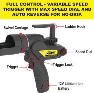 Albion Cordless Caulking Gun – E12Q, Lightweight Power Tool