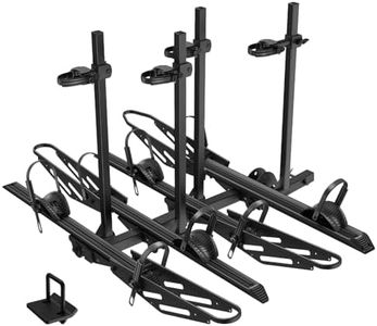 4 Bike Rack Hitch Mount - Young Electric Bike Rack for Car, SUV, Truck, Detachable 250 lbs Ebike Carrier for Tow Hitch Ebikes & Bikes, Folding Add-On E Bike Racks with 2" Receiver