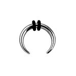 Pierced Owl - 8-14G Stainless Steel Septum Pincher Nose Ring with 2 Black O-Rings, Stainless Steel, no gemstone