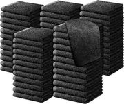 Diamond Tex Pack of 6, 12, 24, 36, 48, 96 Face Cloth 100% Egyptian Cotton Soft Flannels Set Quick Absorbent Washcloth 500-GSM Gym, Golf Hand Wash Towels 30x30cm (Black, 6)