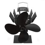 Twilight Garage 4 Blade Heat Powered Wood/Log Burner Fan for Wood Burning Stove Silent Operation for Fireplace Stove Fans Log Burners