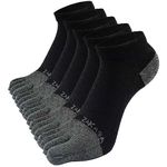 PUTUO Athletic Toe Socks for Men: Trainer Sock for Men Anti-Blister Cotton Running Ankle Sock Breathable 5 Toe Low Cut Sports Socks 5 Pairs 10-12