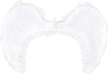 Elastic Shoulder Strap Natural Angel Wings, Feather Wing, Distinctive Children/Adult Stage Performance for Party Stage(White)