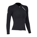 EUPTE 2mm Wetsuits Women/Men Long Sleeve Jacket UPF50+ UV Protection Diving Skin Suit Top for Scuba Diving Snorkeling Surfing Swimming (women, 2XL)