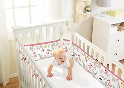 BreathableBaby, Doublure classique en maille respirante de 3 mm pour berceaux avec matelas de 120 x 60 cm ou 140 x 70 cm, jardin tropical, couvre 4 côtés, non rembourré, alternative au tour de lit