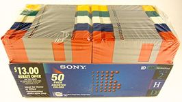 50 Pack Sony Floppy Disk Diskettes 3.5" MFD-2HD Assorted Colors IBM Formatted