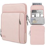 MoKo 9-11 Inch Tablet Sleeve Bag Carrying Case with Storage Pockets Fits New 11-inch iPad Pro M4/iPad Air M2 2024, iPad Air 5/4 10.9, iPad Pro 11, iPad 10/9/8th 10.9/10.2, Tab S8/S9 11, Pink