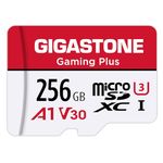 Gigastone 256GB Gaming Plus Series Memory Card Speed Up to 100MB/s for Nintendo, Game Console, 4K Video A1 V30 U3 MicroSDXC with SD Adapter