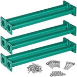 Jungle Gym Kingdom Monkey Bars - Set of 6 Monkey Bar Rods for Backyard Playground w/Mounting Plates and Powder Coating - 16.5 Inches, Green