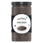 Nutraj Raw Chia Seeds 500g Jar, Chia Seed with Omega-3, Non-GMO, Gluten Free, Keto Diet Friendly.