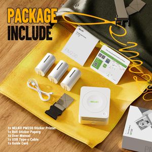 Nelko PM230 Mini Sticker Printer – Portable, White