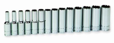 JH Williams 31936 14-Piece 3/8-Inch Drive Metric Deep 12 Point Socket Set