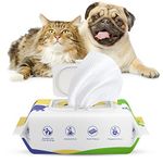 Pawaboo Dog Wipes, Pet Wipes for Paws and Butts with Lids, Unscented Cat Wipes for Cleaning Deodorizing, Soft Puppy Wipes Dog Grooming Wipes for Face Ears Body Bath - 1Pack/100Count