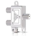 Bingfu Satellite Splitter 2-Way SAT BK Switch with F Connector for Satellite TV FM DAB Radio and Cable Systems