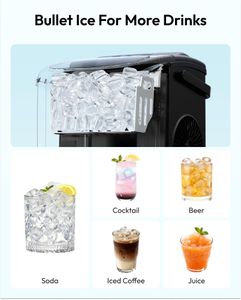 EUHOMY Countertop Ice Maker – Black, Compact Portable Machine
