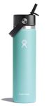 Hydro Flask 24 oz Wide Mouth with Flex Straw Cap Stainless Steel Reusable Water Bottle Dew - Vacuum Insulated, Dishwasher Safe, BPA-Free, Non-Toxic