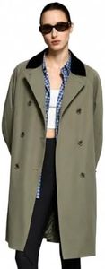 Orolay Women's Oversized Double Breasted Trench Coat Casual Barn Jacket Windproof Outerwear for Spring Fashion Green Small