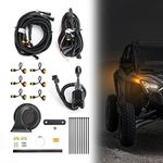 KEMIMOTO UTV Turn Signal Kit, Universal Turn Signal with Column Turn Switch and 105D Horn with Button Amber LED Blinker Kit Wide Compatible with Polaris, Pioneer, Can-Am, Kawasaki, Arctic Cat, CFMOTO