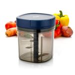 Anekh Handy Chopper Premium ABS Plastic Compact Manual Vegetable Chopper for Kitchen Pull Durable String Chopping Power 5 Blades for Effortlessly chop Vegetables Fruits 1-Piece Chopper (Blue, 900ml)