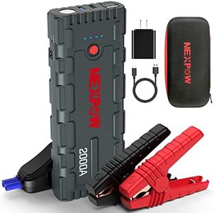 NEXPOW 2000A Peak Car Jump Starter with USB Quick Charge 3.0 (Up to 7.0L Gas or 6.5L Diesel Engine), 12V Portable Battery Starter, Battery Booster with Built-in LED Light