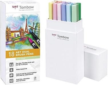 Tombow - Rotuladores (18 unidades, punta de pincel doble, colores pastel)