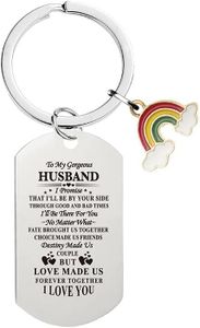 Anniversary Birthday Gifts for Husband from Wife to My Husband Keychain Gifts for Men I Promise That I'll Be By Your Side Keyrings for Hubby Christmas Valentines Day Gift