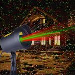 Fisca Christmas Laser Lights Outdoor Projector, Waterproof Red and Green Star Lights Projector Decoration for Christmas Indoor Holiday Birthday Party