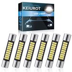 Keiurot 29mm Led Festoon Bulbs 7065 6612F 6614F Led Bulb for Vanity Mirror Sun Visor Light Led Interior light Dome Map Lights White AC/DC12V, Pack of 6