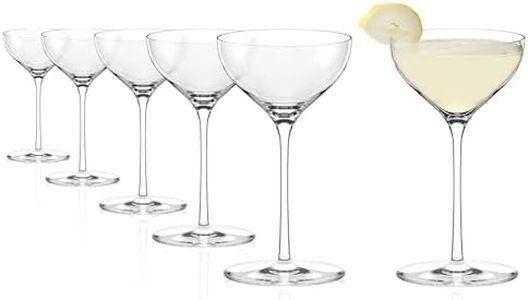 Stölzle Lausitz Kyoto Nick and Nora Glass Set of 6 I 190 ml Cocktail Bowls Ideal for Martini or Manhattan I Tapered Cocktail Glasses I Elegant Japanese Cocktail Bowl
