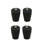 Rubber L.P.G Gas Stove Legs with Inner Stainless Steel Nut - Bolt (Black) - Set of 4 Pieces