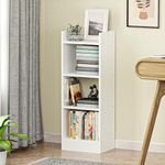 Lukzer 3 Layer Engineered Wood Multipurpose Rack Bookshelf Storage Organizer Stand (MR-010/White/90x33x24cm) - Modern White Bookshelf Storage for Home Organization