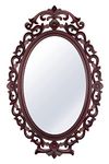 Plastic Artline Antique Oval Style Wall Mirror | Mirror Frame For Wall Dã©Cor | Oval Mirror Oval Sculpt For Home Dã©Cor, Living Room, Bedroom And Bathroom (34.5 Cm X 54.5 Cm) (Brown, Framed)