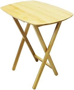 eHemco Oversized Hardwood Folding TV Tray Table for Dinner, Eating, 25.5 Inches, Natural