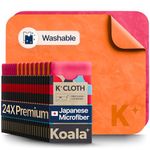 Koala Lens Cleaning Cloth | Japanese Microfiber | Glasses Cleaning Cloths | Eyeglass Lens Cleaner | Eyeglasses, Camera Lens, VR/AR Headset, and Screen Cleaning | Pink & Orange (Pack of 24)