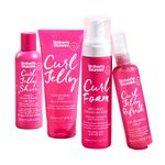 Umberto Giannini De-frizz & Define Curl Jelly Styling Kit - Curl Foam Styling Mousse, Curl Scrunching Jelly, Curl Jelly Shine Leave In Conditioner and Curl Jelly Refresh Curl Spray