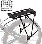 Bike Cargo Rack for 26"-29" Frames, With Net & Reflective Universal Adjustable Bicycle Rear Luggage Touring Carrier Racks 25kg Capacity Mountain Road Bike