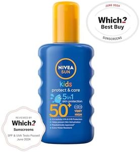 NIVEA SUN Kids SPF 50+ Coloured Sunscreen Spray, 200ml – Fast-Absorbing, No White Cast