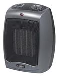 Lasko Portable Indoor Electric Ceramic Space Heater with Tip-Over Safety Switch, Overheat Protection, Thermostat and Extra Long Cord, 2 Speeds, Safe for Home, 9.2 Inches, Dark Gray, 1500W, 754201