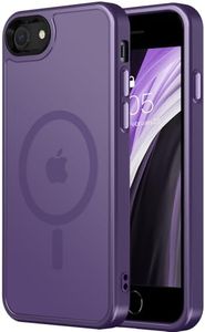 Vooii Upgraded Magnetic for iPhone SE Case 3rd/2nd/2020, iPhone 8/7 Case [Compatible with Magsafe] [Mil-Grade Protection] Slim & Pocket-Friendly Translucent Protective Case Cover, Deep Purple