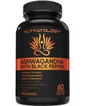 Organic Ashwagandha With Black Pepper For Improved Absorption. Resistant To Stress, Increases Energy Levels & Supports Memory Enhancement - 650MG Ashwagandha Per Capsule - 60 Capsules