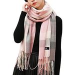 ECOMBOS Winter Tartan Scarf - Women Long Plaid Scarves Warm Wool British Style Spinning Tassel Shawl Stole For Women Ladies