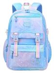 ADSON Cute Kawaii Korean Princess Elsa Standard Backpack Travel Bookbag For Women & Men Boys Girls With Compartments Elementary School College Students Backpack Durable Water Resistant (Sky Blue)