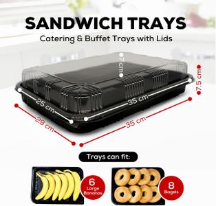 6-Pack Sandwich Platter Trays – Reusable Serving Platters