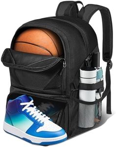 YHXONEOK Basketball Bag, Basketball Backpack with Ball Holder & Shoes Compartment for Soccer Ball Volleyball Football, Large Sports Equipment Bag Backpack for Son Daughter Men Women Black