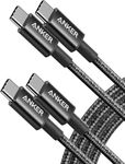 Anker 333 USB C to USB C Charger Cable (6ft/1.8m 100W, 2-Pack), Fast Charge for MacBook Pro, iPhone 17/16/15, iPad Pro, Samsung Galaxy,and More